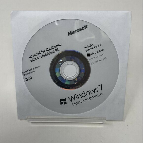 Windows 7 Home Premium 32 Bit Refurbished DVD with Key
